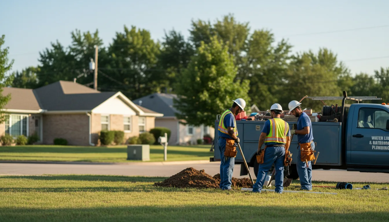 Residential water line and bathroom plumbing service in Leopold, IN
